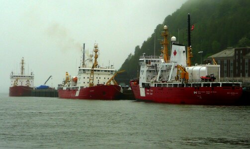 Rainy day saint lorenz river quebec photo