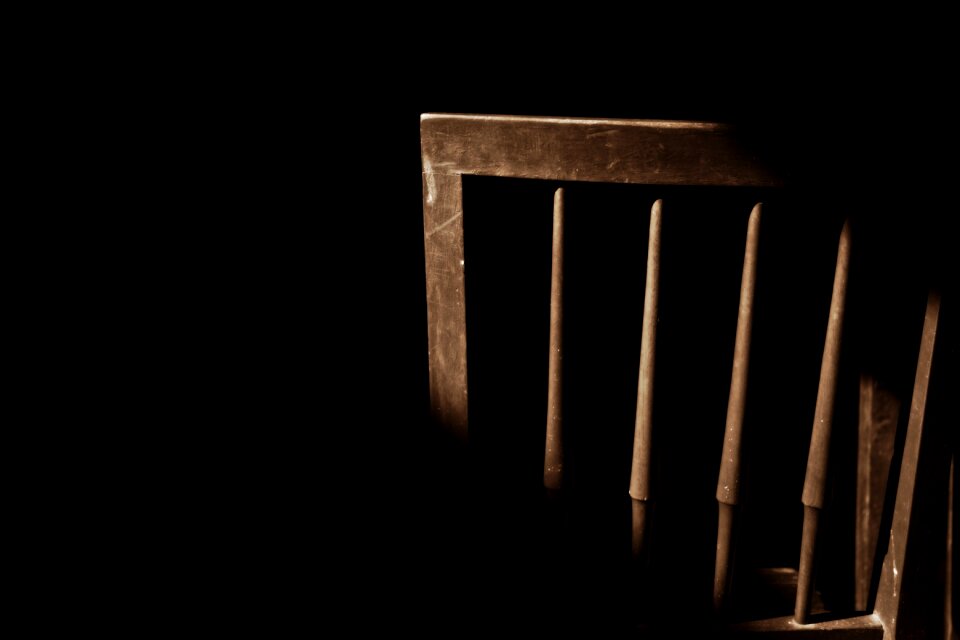 Silhouette wood black background