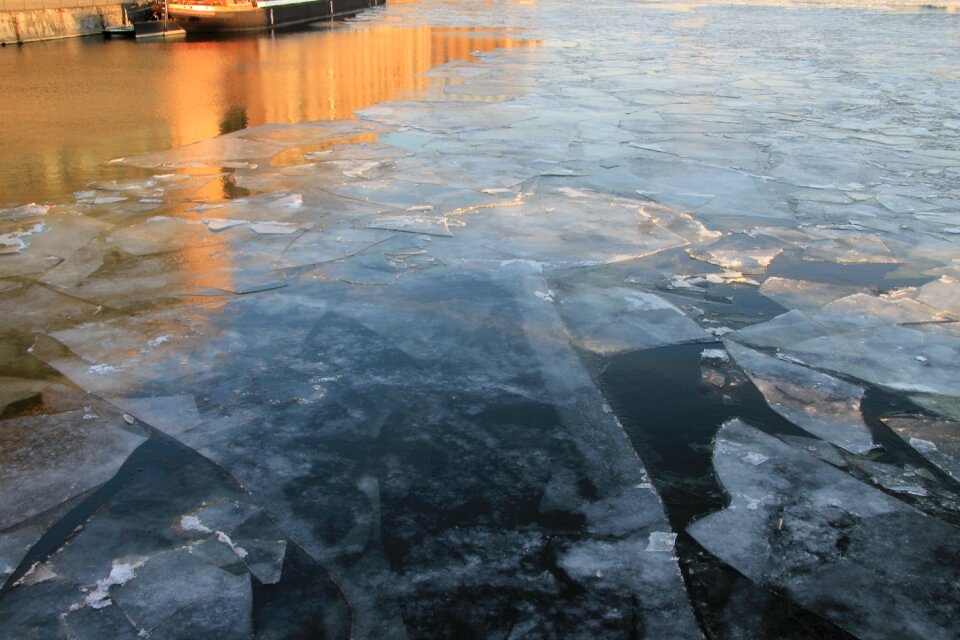 Ice water river