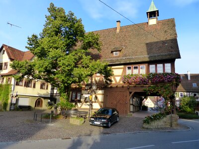 Town hall village monument