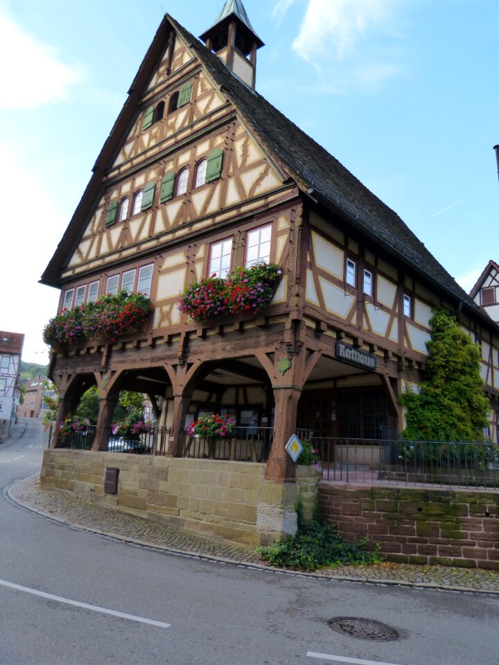 Town hall village monument