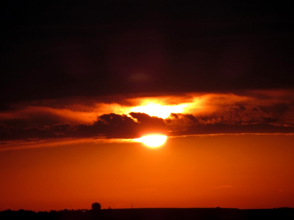 Afterglow cloud evening sky