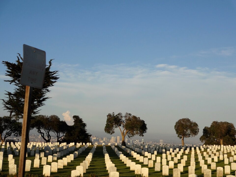 Cemetery headstones graves