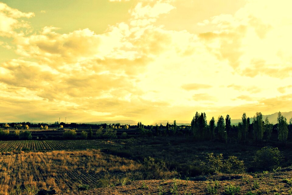 Mountain sky yellow