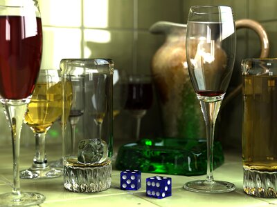 Glasses crystal glass cube