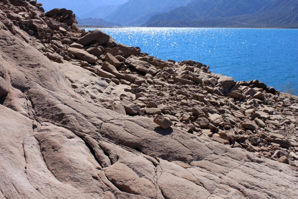 Dam waters mountains