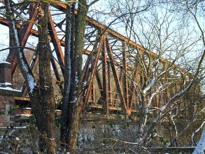 Railway metal frame rust photo