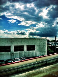 City dramatic clouds