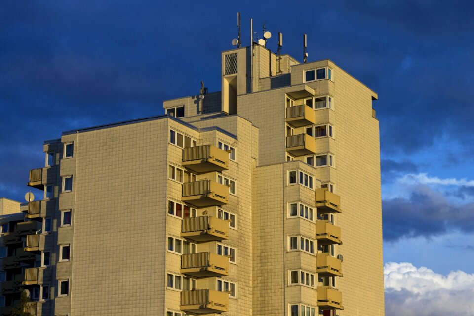 Balcony skyscrapers facade photo