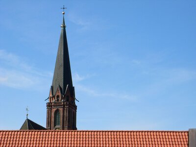 Building spire nicolai church photo