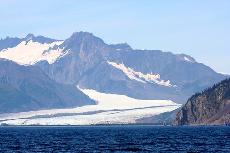 Landscape mountain glacier ice photo