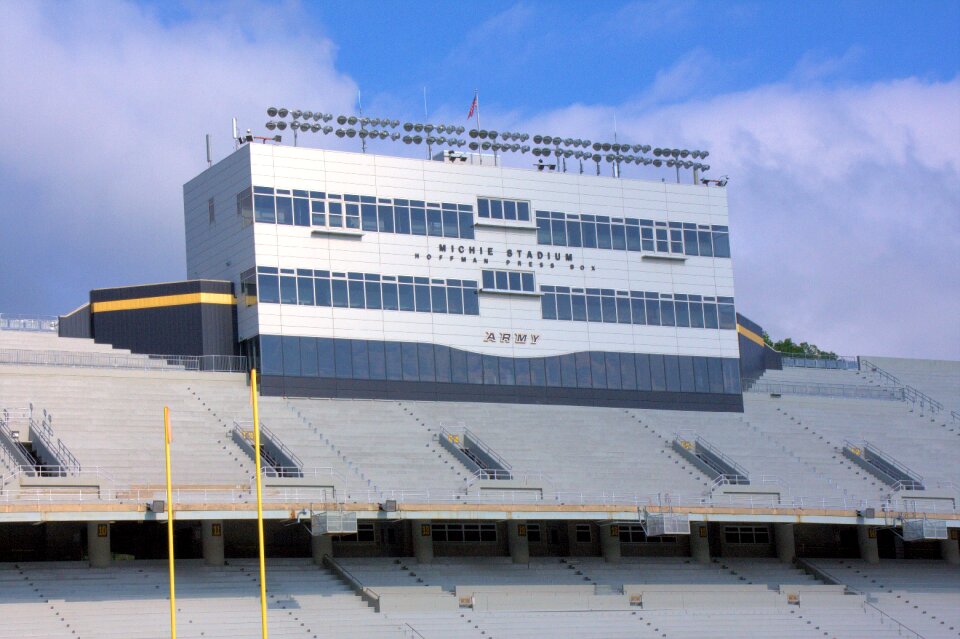American football college press box