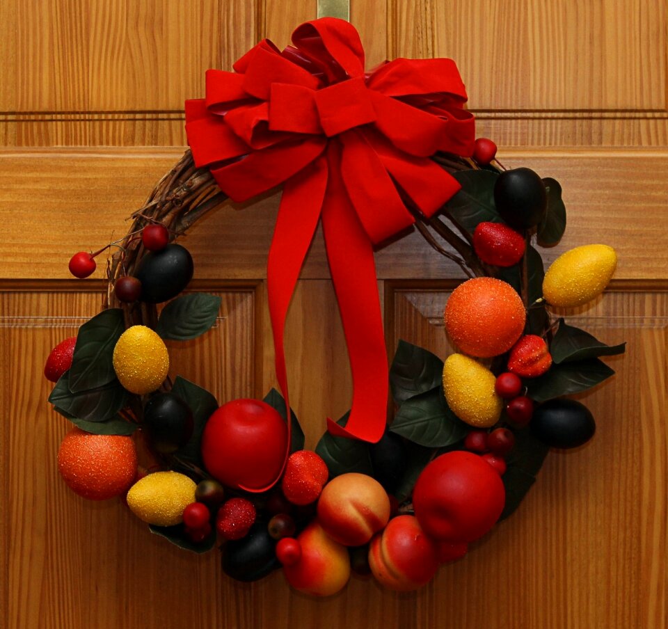 Artificial manufactured red bow