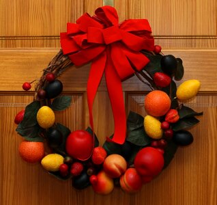 Artificial manufactured red bow