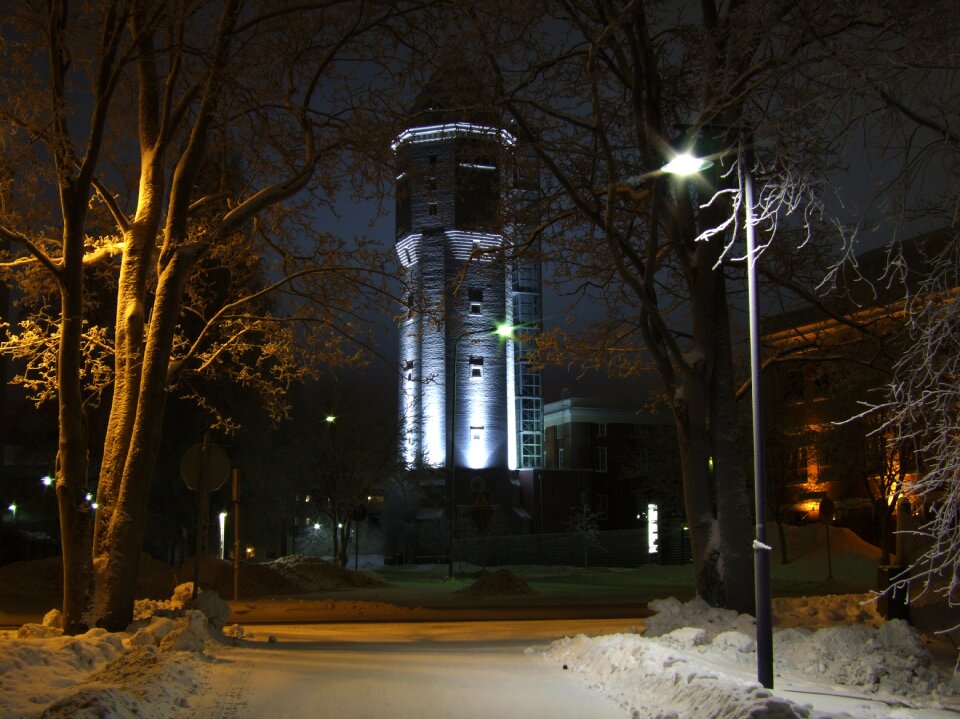 Winter night light photo