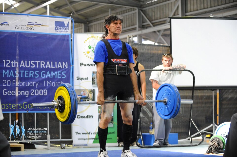 Powerlifting weight lifting man