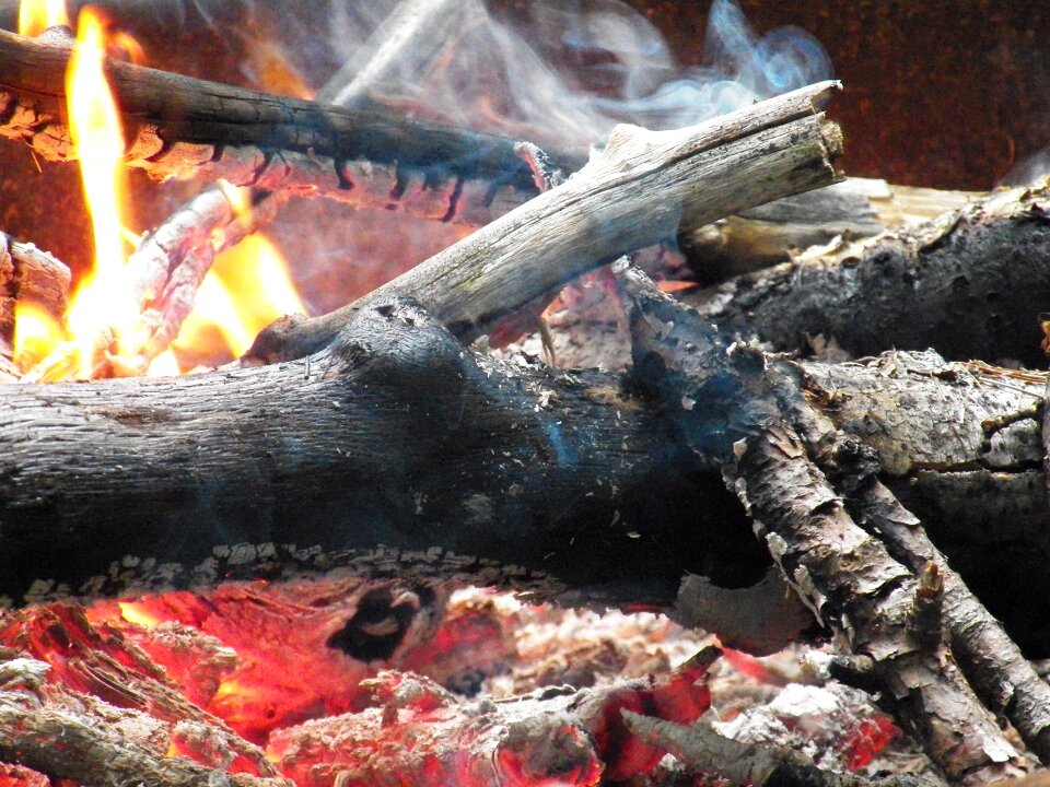 Firewood burn burning