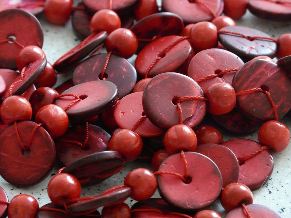 Red platelet jewellery