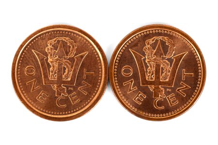 Two cents change coin photo