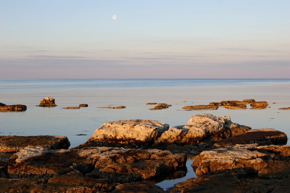Stone moon sunrise