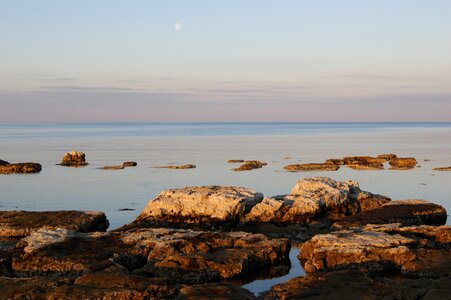 Stone moon sunrise