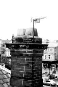 Architecture tv antenna black white