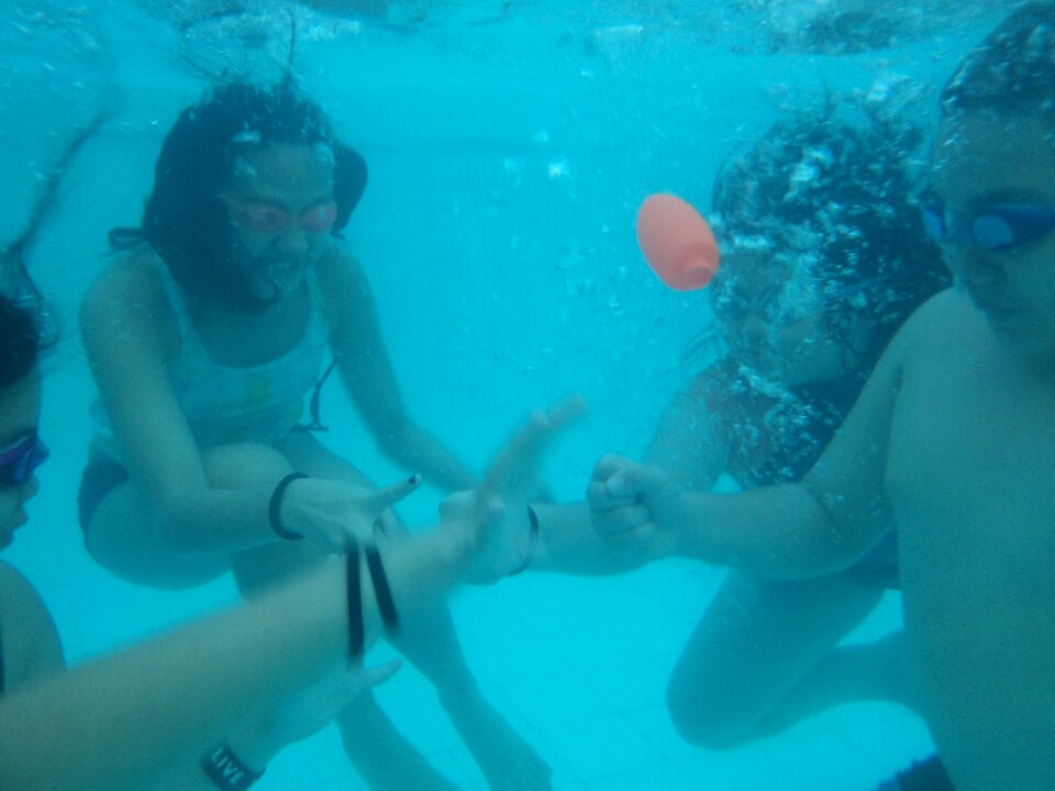 Playing bubbles pick-a-boo