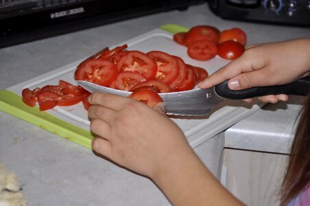 Cutting tomatoes preparation cut