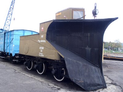 Steam locomotive vehicles plow snow