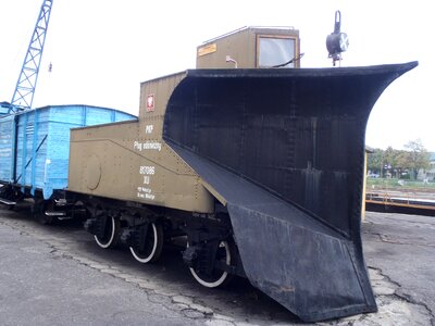 Steam locomotive vehicles plow snow photo