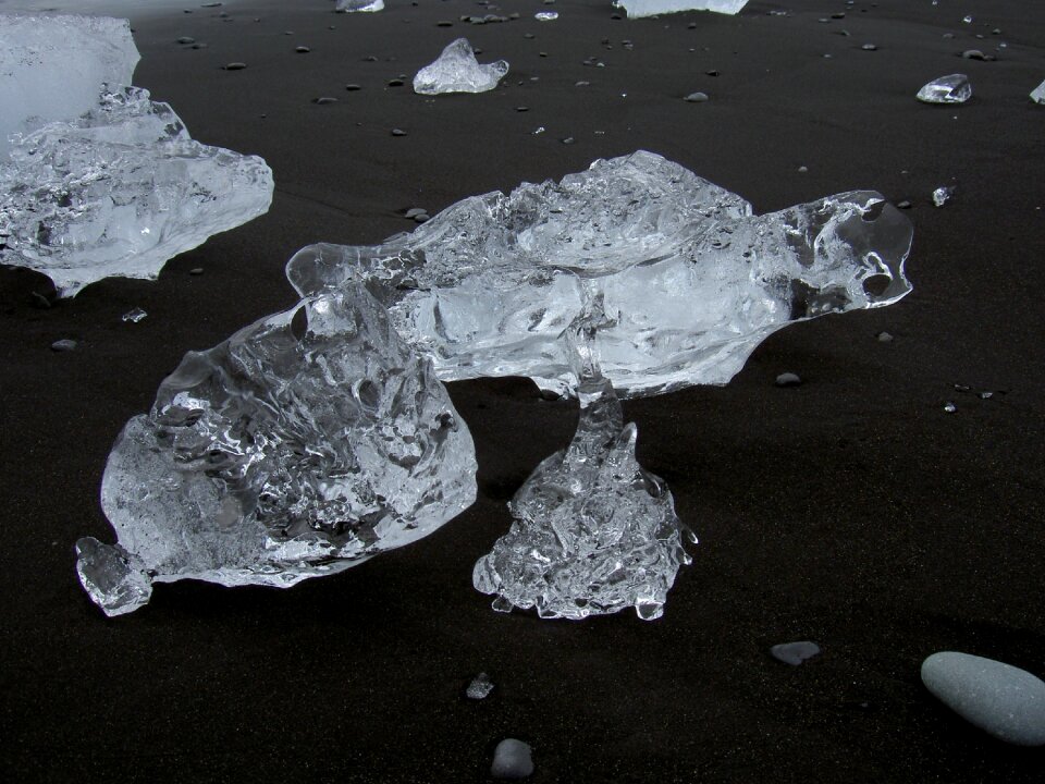 Black iceland chunks of ice