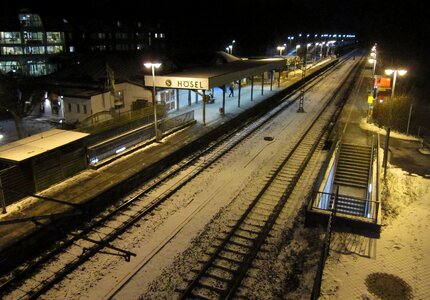Lighting railroad tracks photo