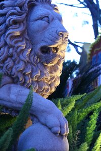 Garden statue blue hour sentry