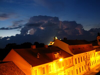Lightning stormy at night photo