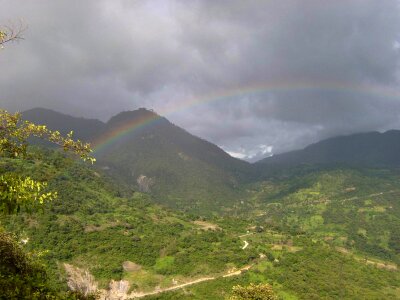 Clouds mountains forest