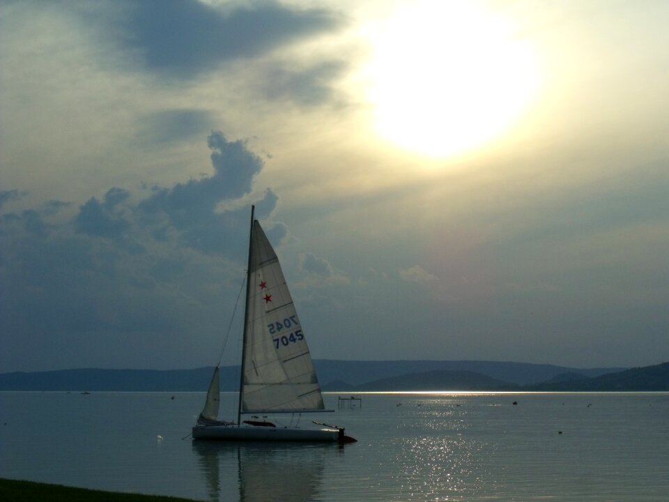 Lake balaton sunset sailing