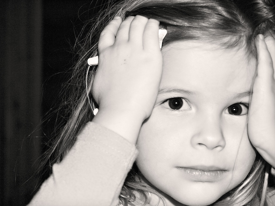 Young portrait black and white