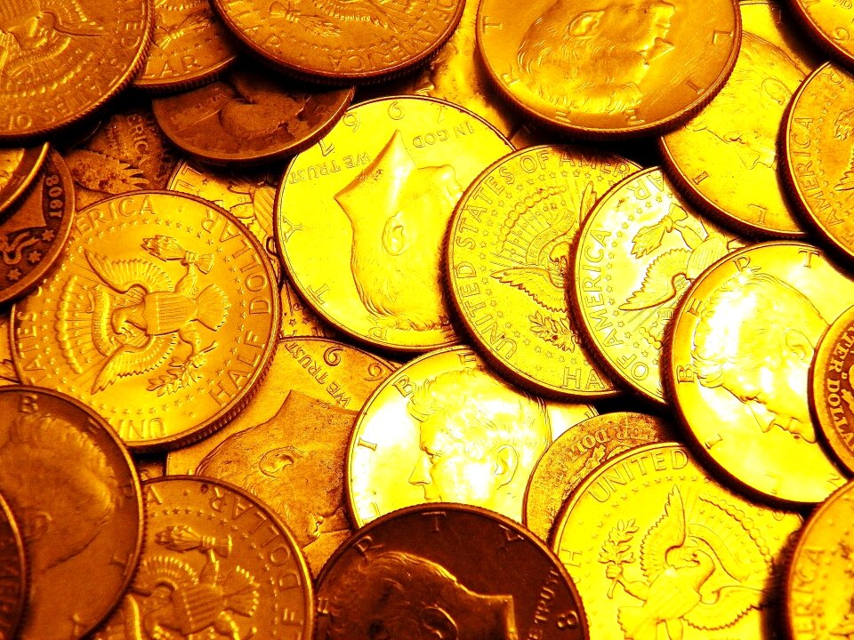 Change silver coins money photo