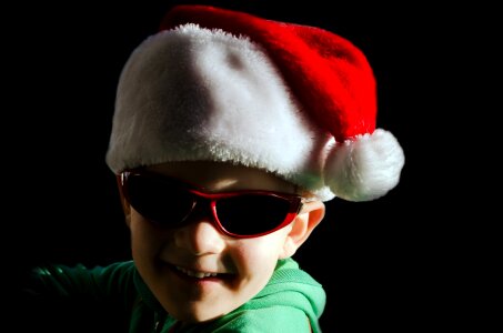 Red glasses child photo