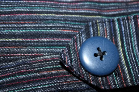 Textile object blue button