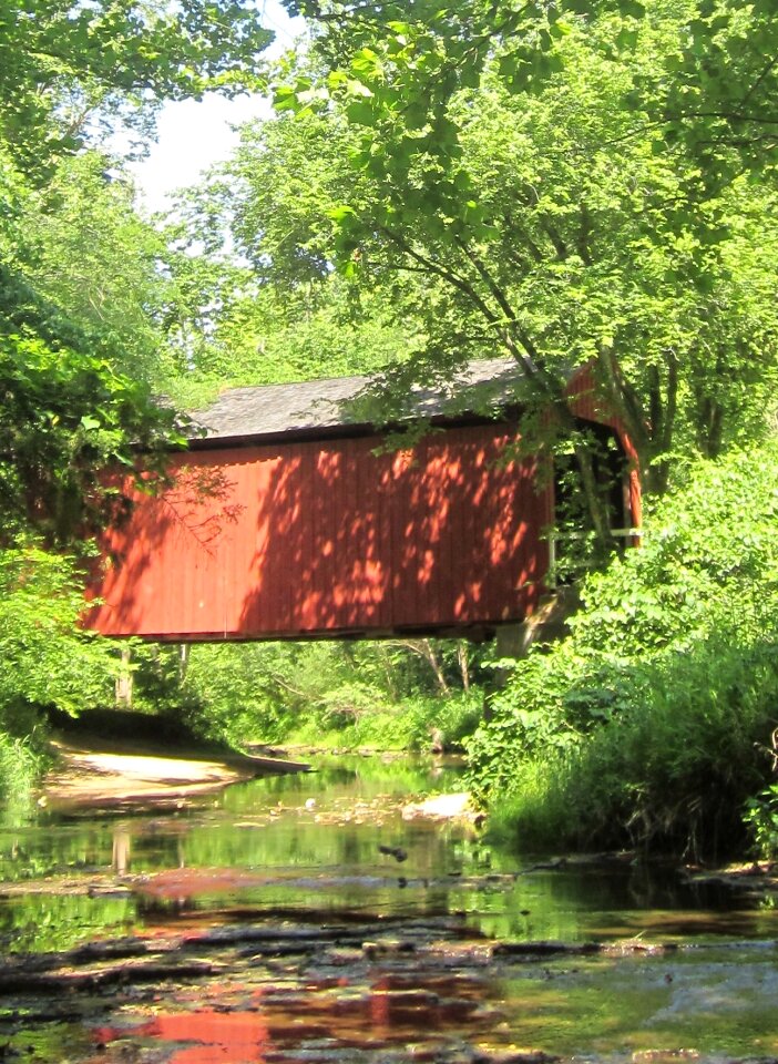 Bridge covered red