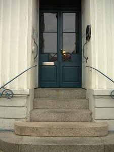 Door glass panels stairs photo
