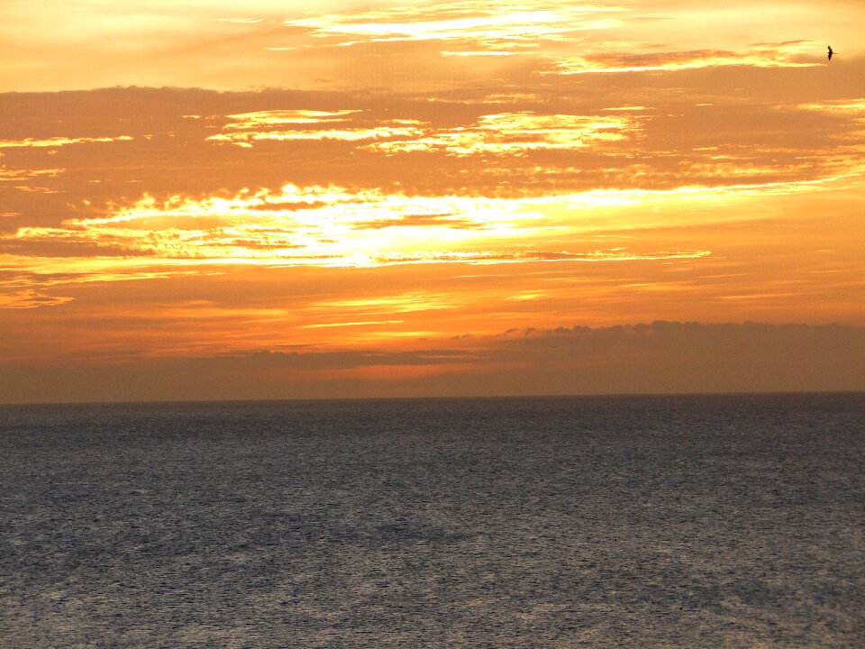 Sea yellowish clouds
