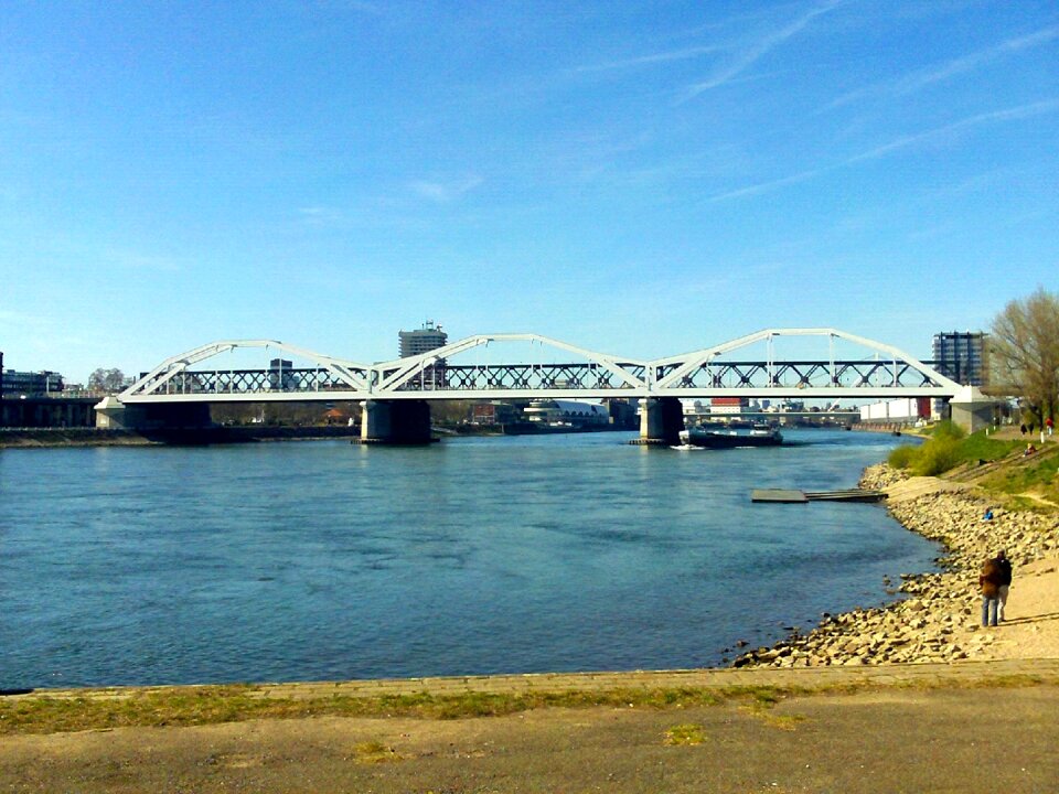 Rhine river landscape ludwigshafen