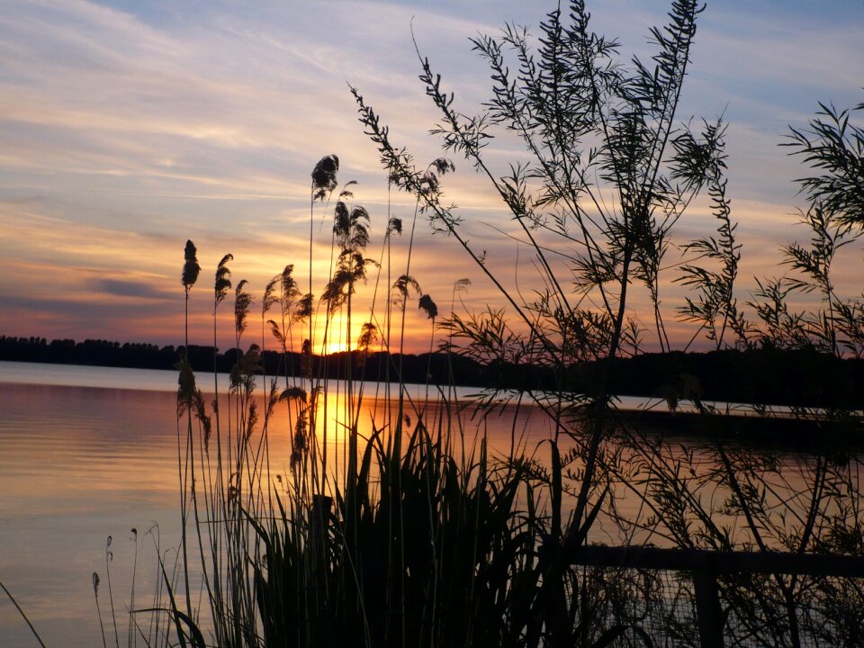 Sunset water afterglow