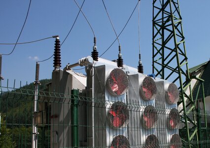 High-voltage power substation photo