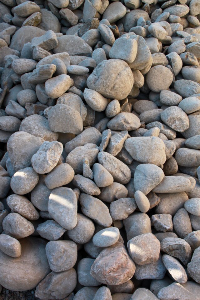 Pile rocks round photo