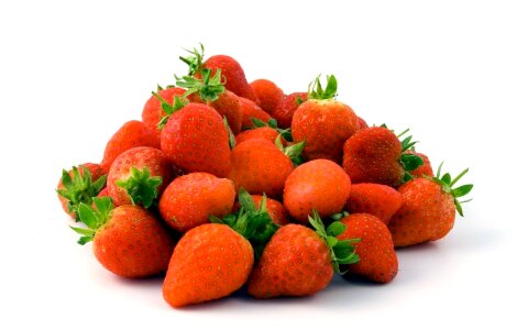 Red strawberries white
