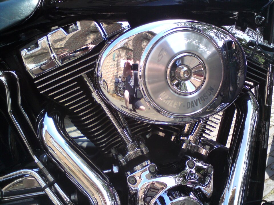 Motorcycle v engine chrome