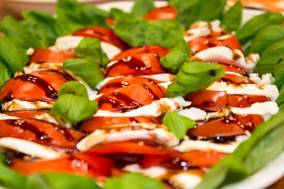 Tomatoes mozzarella basil
